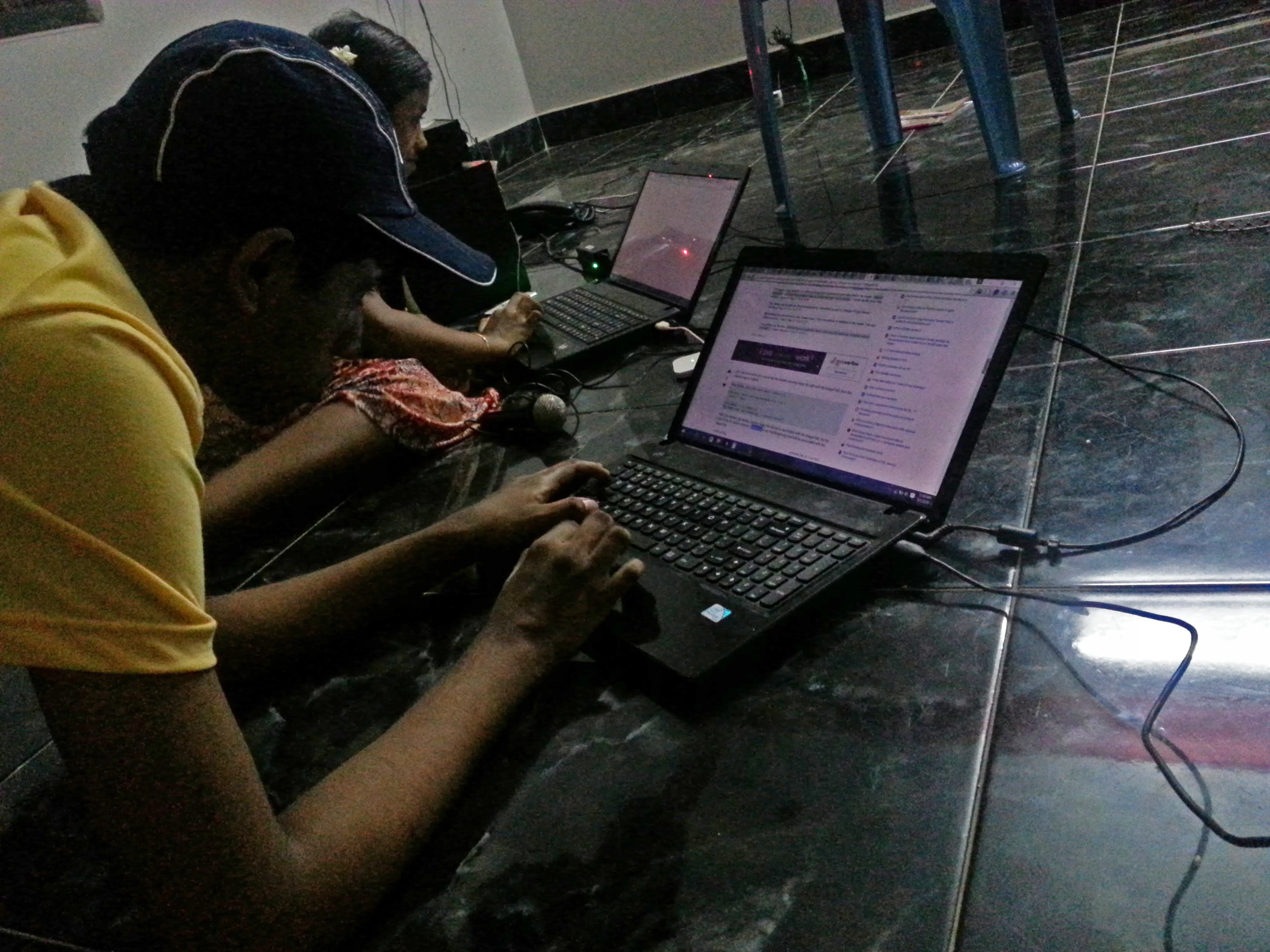 Subby learning to code in India