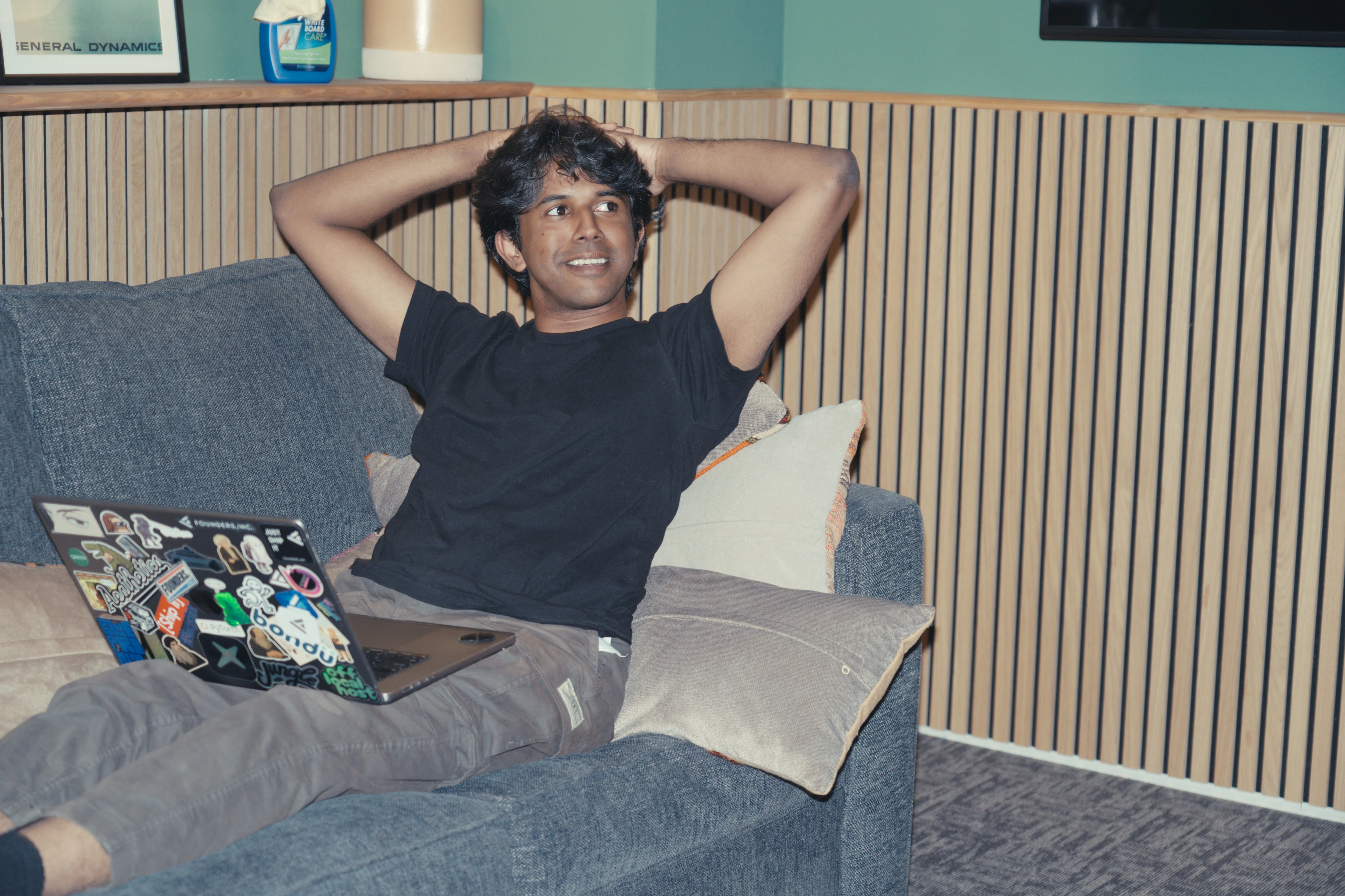 Subby relaxing on a couch